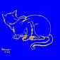 Angela Policastro, Il gatto di Leonardo 3 (2024), scatola luminosa retroilluminata a LED, serigrafia su policarbonato, cm 60x60