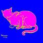 Angela Policastro, Il gatto di Leonardo 4 (2024), scatola luminosa retroilluminata a LED, serigrafia su policarbonato, cm 60x60
