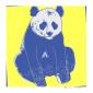 Angela Policastro, Il panda di Warhol 1 (2024), scatola luminosa retroilluminata a LED, serigrafia su policarbonato, cm 60x60