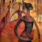Valeria Tomasi, Essenze (2008), tecnica mista su juta, cm 120x120