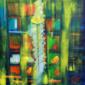 Pietra Barrasso, Fiore giallo (1995), acrilico su tela, cm 50x50