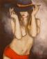 Angela Policastro, Il cappello, tecnica mista su tela, cm 80x100
