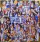 Marco Marcarelli, figure 171008 (2008), tecnica mista su carta, cm 40x40