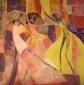 Valeria Tomasi, Danzanti 1 (2009), tecnica mista su juta, cm 120x120
