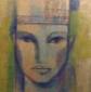 Valeria Tomasi, Volto 1 (2009), tecnica mista su juta, cm 40x40