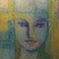 Valeria Tomasi, Volto 2 (2009), tecnica mista su juta, cm 40x40