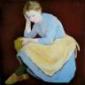 Paola Endellini, La noia (2009), olio su tela, cm 70x70