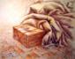 Fiore Cagnetti, Un pensiero prezioso da conservare (2008), olio su carta di cotone applicata su tela, cm 70x55