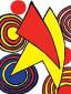 Alexander Calder, Dans le vent (1974), litografia originale a colori, mm 480x630