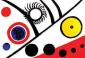 Alexander Calder, Rayons noirs (1976), litografia originale a colori, mm 545x378