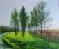 Joy Moore, Alberi alti (2007), olio su tela, cm 120x100