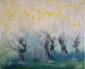 Joy Moore, Alberi in fiore del primo mattino (2009), olio su tela, cm 30x25