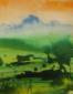 Joy Moore, Monferrato, tempeste di primavera (2008-09), acquerello e inchiostro su carta, cm 52x25, trittico, part. Dopo la tempesta