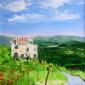 Joy Moore, The ruined house (2008), olio su tela, cm 50x50