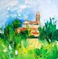 Joy Moore, Tuffo church 3 (2009), olio su tela, cm 50x50