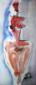 Laura Bottaro, Figura (2008), acquerello e kohle su carta, cm 22x49