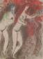 Marc Chagall, Adam et Eve et le Fruit dfendu, litografia a colori per Bible (1960), Verve
