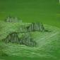 Luigia Cuttin, Paesaggio verde 1 (2010), acrilico su faesite, cm 14x14