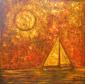 April Bending, Sailing towards freedom, acrilico su tela, cm 30x30