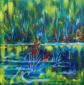 Pietra Barrasso, Riflessi blu (1999), acrilico su tela, cm 50x50