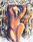 Sergio Boldrin, Giullare come cariatide (2012), olio su tela, cm 80x100