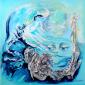 Elisa Traverso Lacchini, Lo sguardo (2012), tecnica mista su tela, cm 80x80