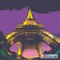 Angela Policastro, Torre Eiffel (2010), tecnica mista su tela, cm 80x80