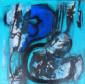 Beate Axmann, Innehalten (2012), tecnica mista su tela, cm 50x50