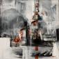 Nika, Am Fliessband (Production line) (2011), acrilico su tela, cm 80x80