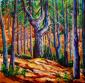 Melike Cagici, Blue forest (2013), acrilico su tela, cm 50x50