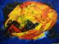 Conte, Blu...pensiero (2013), smalto su tela, cm 70x50