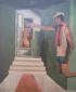 Ryuhei Matsuo, The corridor of a green wall (2011), olio su tela, cm 60,5x72,5