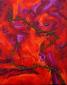 Siegfried Pichler, Akt rot (2014), acrilico, sabbia e metallo su tela, cm 80x100