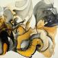 Fintan Whelan, Among the Flames II (2022), olio su tela, cm 70x70