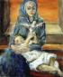 Pino Roman, Maternit con colomba (2004), olio su tela, cm 50x60