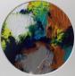 Caroline Josephs, Landscape of the Mind H2 (2018), acrilico su carta, diametro cm 13,5