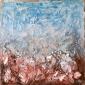 Giuseppe Rizzo Schettino, Bassa marea (2017), tecnica mista su juta, cm 50x50