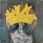 Valeria Perversi, Angelo protettore (2014), acrilico, matita e foglia d'oro su tavola, cm 30x30