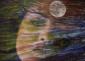 Antonella Mezzani, Il canto della Luna (2018), tecnica mista su tela, cm 70x50