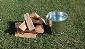 Stephen Wozniak, Chop Wood, Carry Water (2022), installazione, legno, ferro, acqua