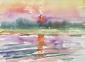 Catherine Perehudoff Fowler, Sinking Sun (2003), acquerello su carta, cm 35,5x26