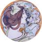 Chiara Demegni, Omaggio ad Alfons Mucha (2005), ceramica dipinta a mano, diametro cm 30