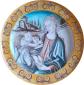 Luciano Busti, Madonna col Bambino e due angeli. Omaggio a Botticelli, ceramica dipinta a mano, diametro cm 47