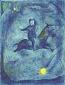Marc Chagall, Mounting the Ebony Horse...,  litografia d'aprs a colori per Arabian Nights, tav. XII, tiratura limitata (ed. 333 es.), edita da S.P.A.D.E.M., Parigi 1985